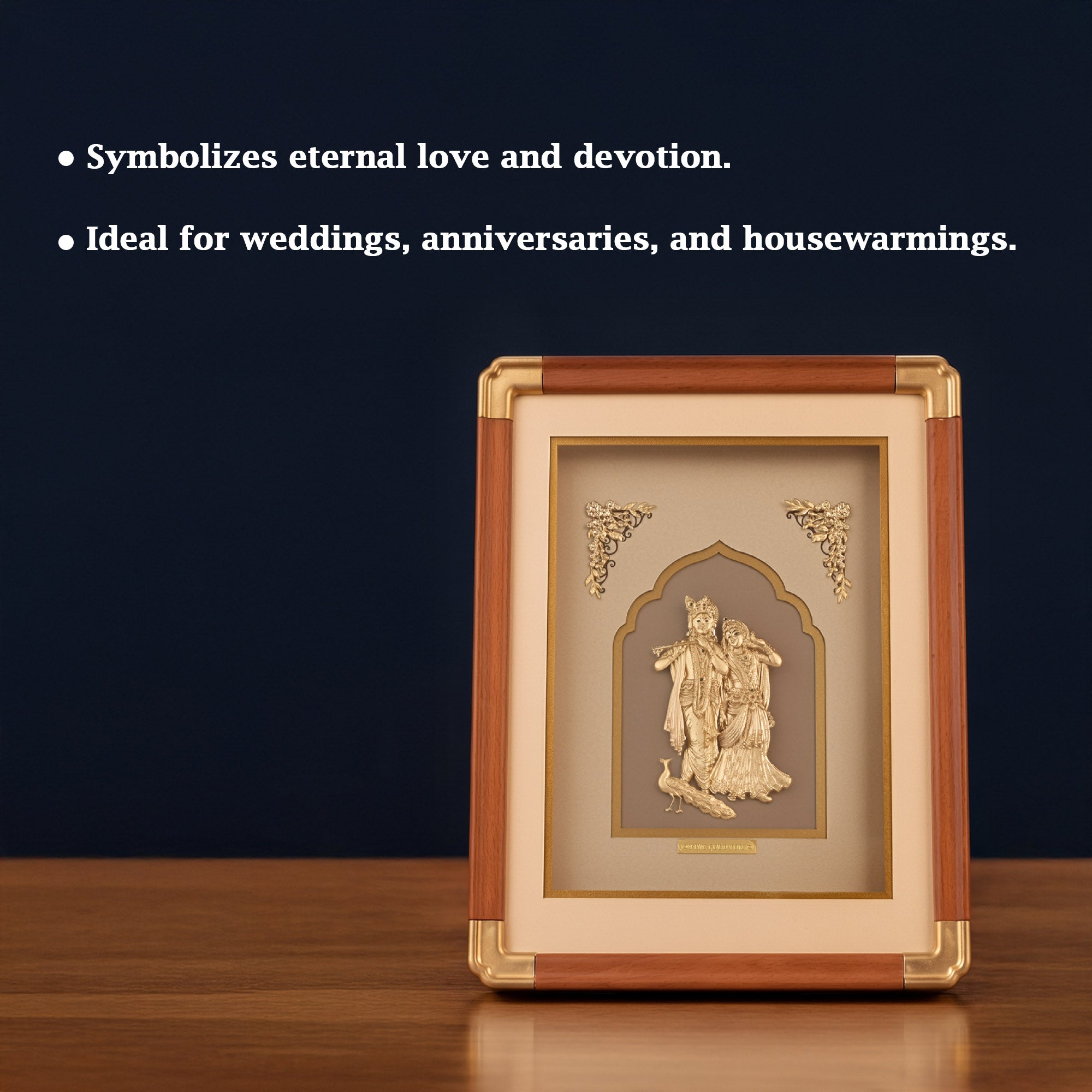 Radha Krishna 24K Gold Foil Frame