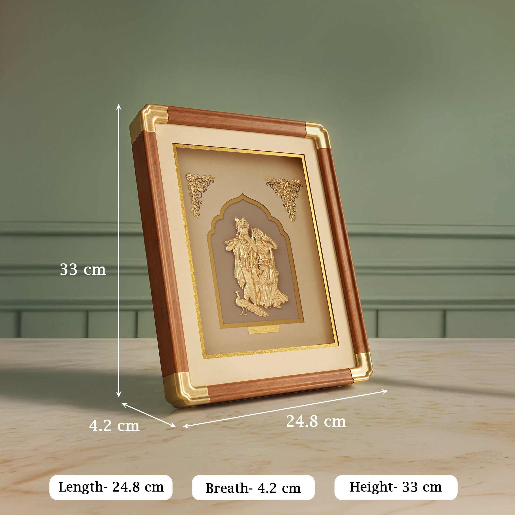 Radha Krishna 24K Gold Foil Frame