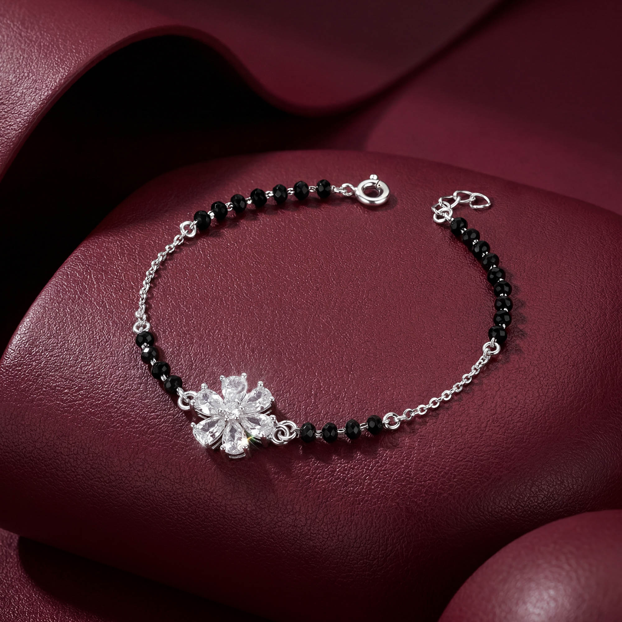 Blossom Flower CZ Silver Bracelet