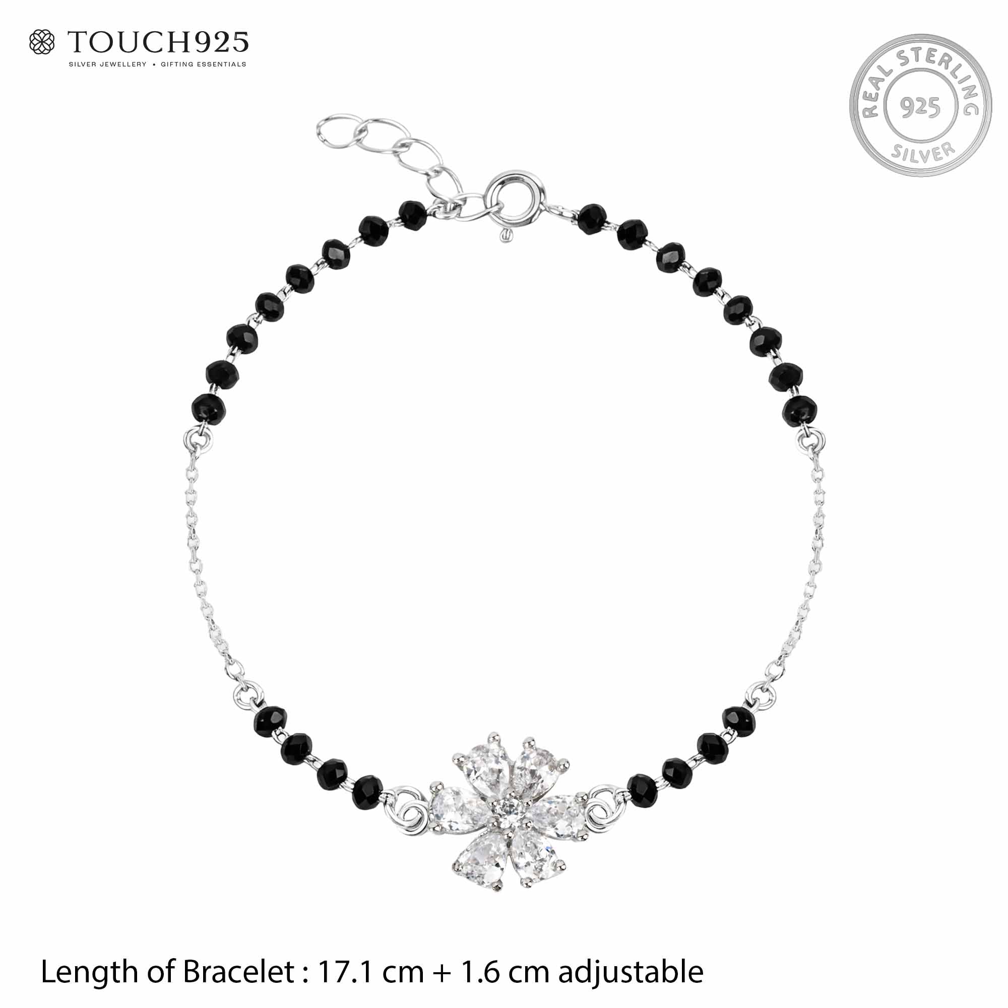 Blossom Flower CZ Silver Bracelet