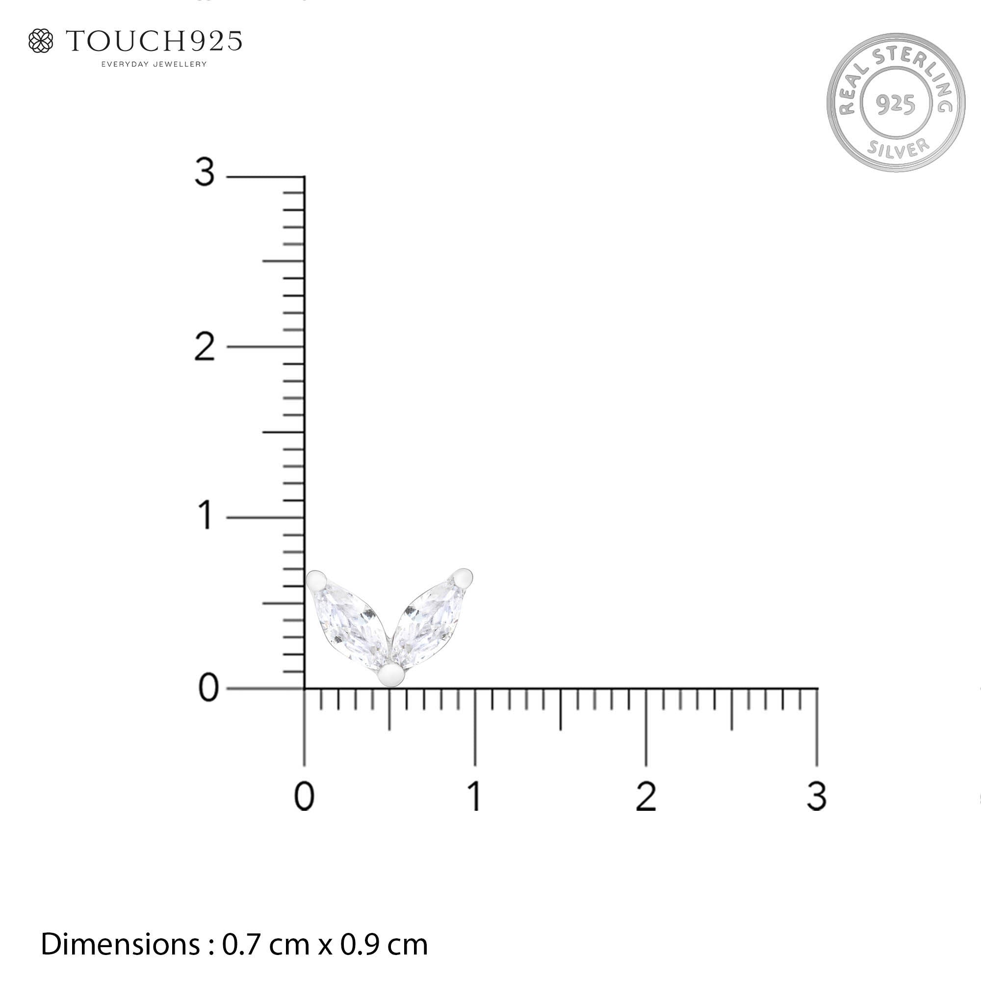 Marquise Leaf Silver Stud Earrings