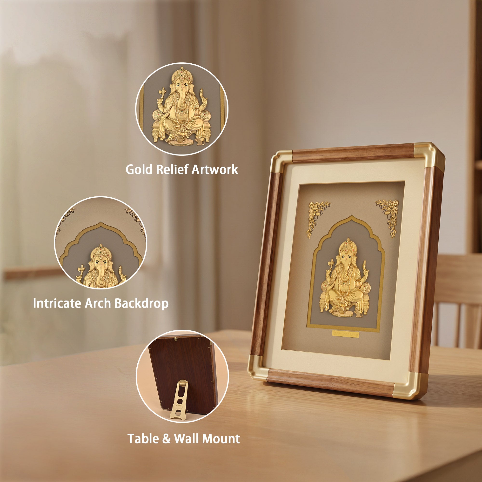 Lord Ganesha 24K Gold Foil Frame