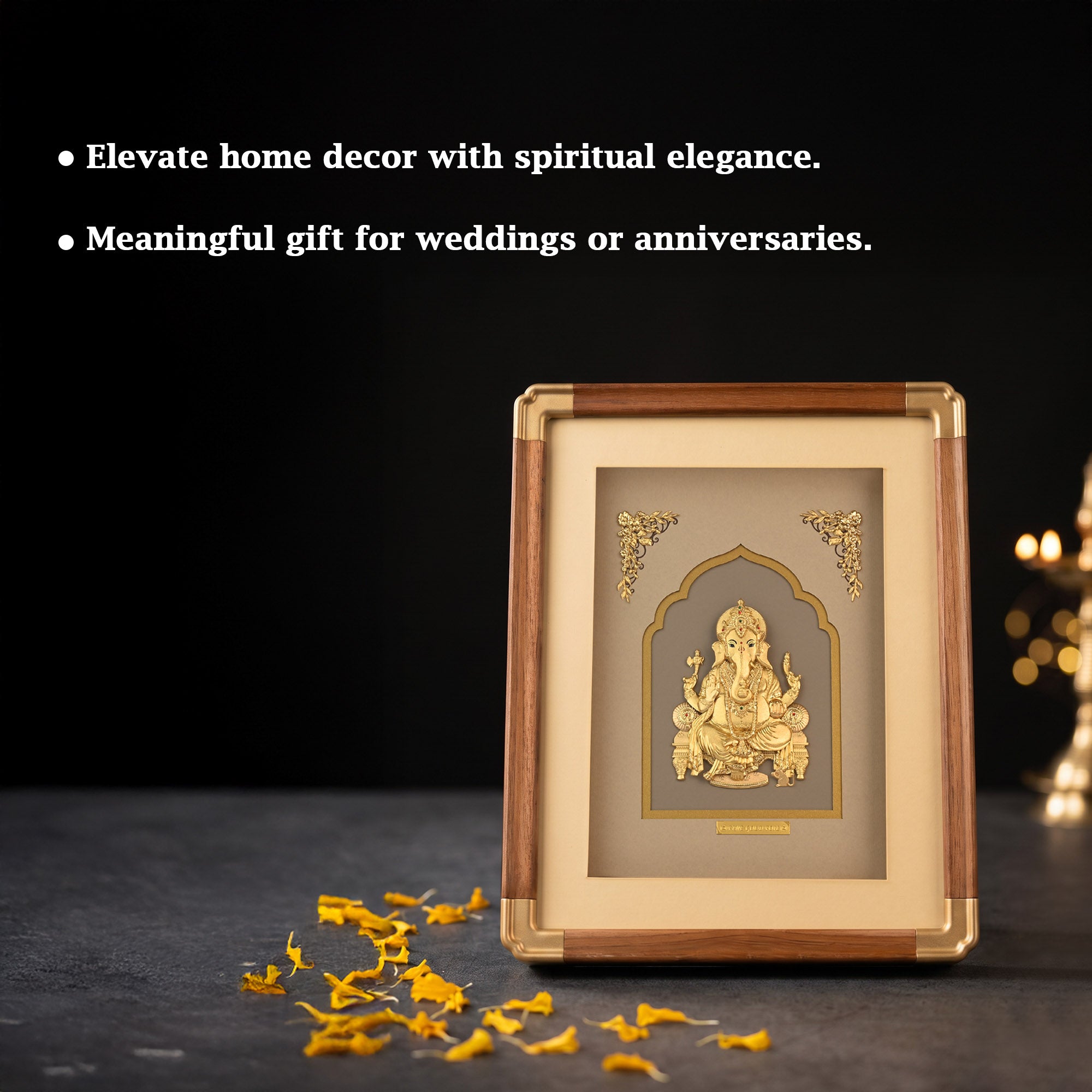 Lord Ganesha 24K Gold Foil Frame