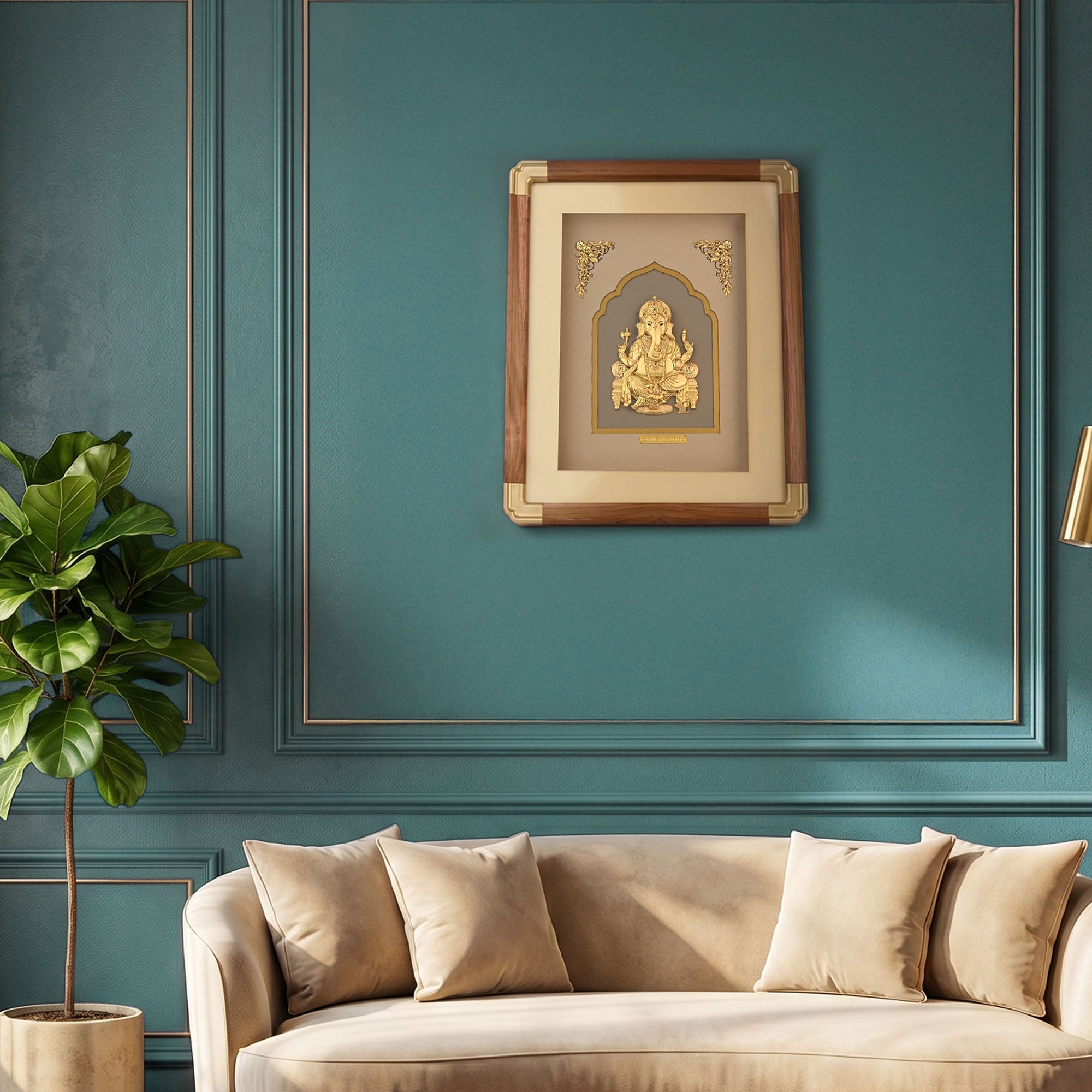 Lord Ganesha 24K Gold Foil Frame