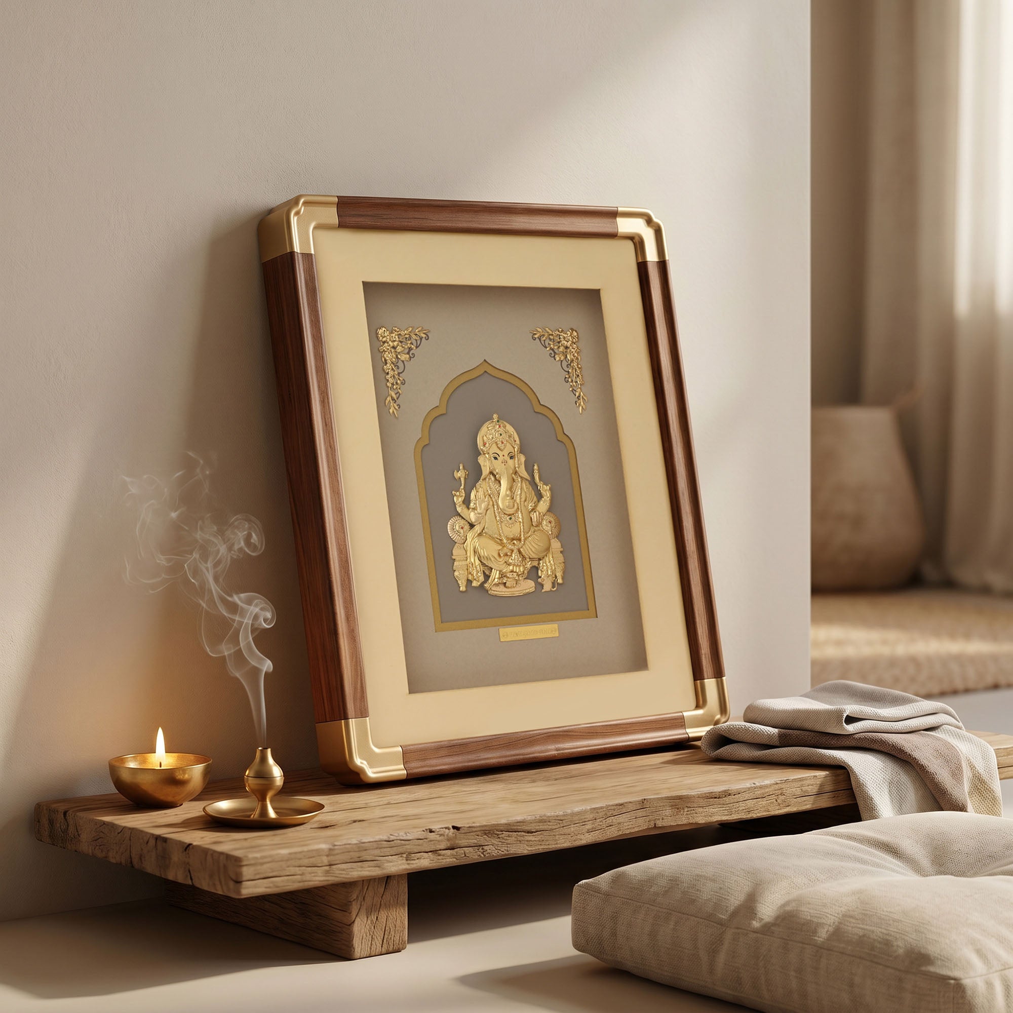 Lord Ganesha 24K Gold Foil Frame