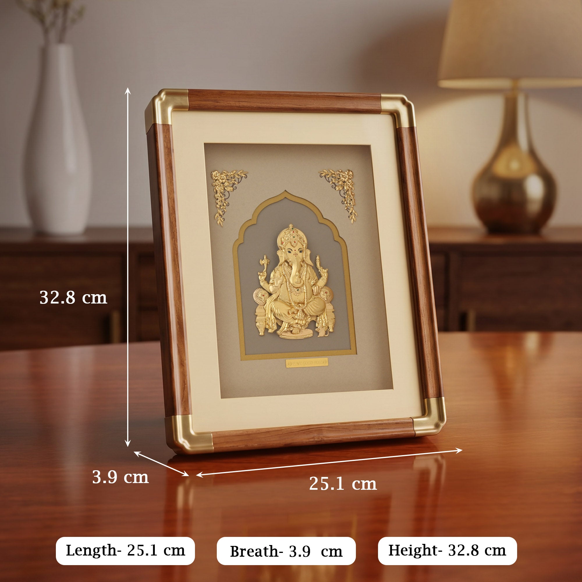 Lord Ganesha 24K Gold Foil Frame