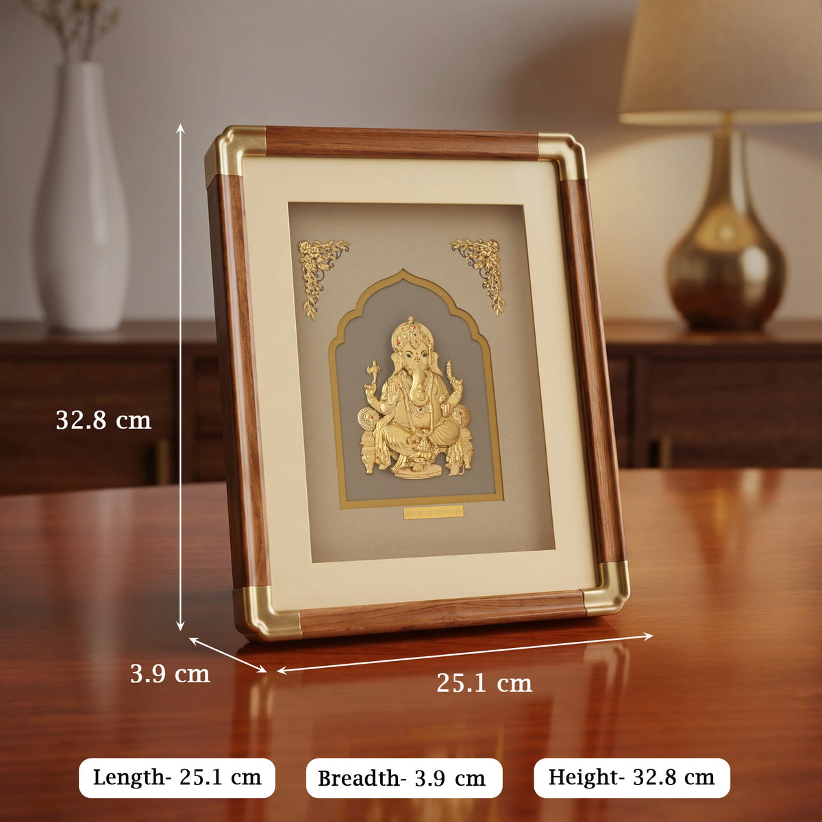 Lord Ganesha 24K Gold Foil Frame
