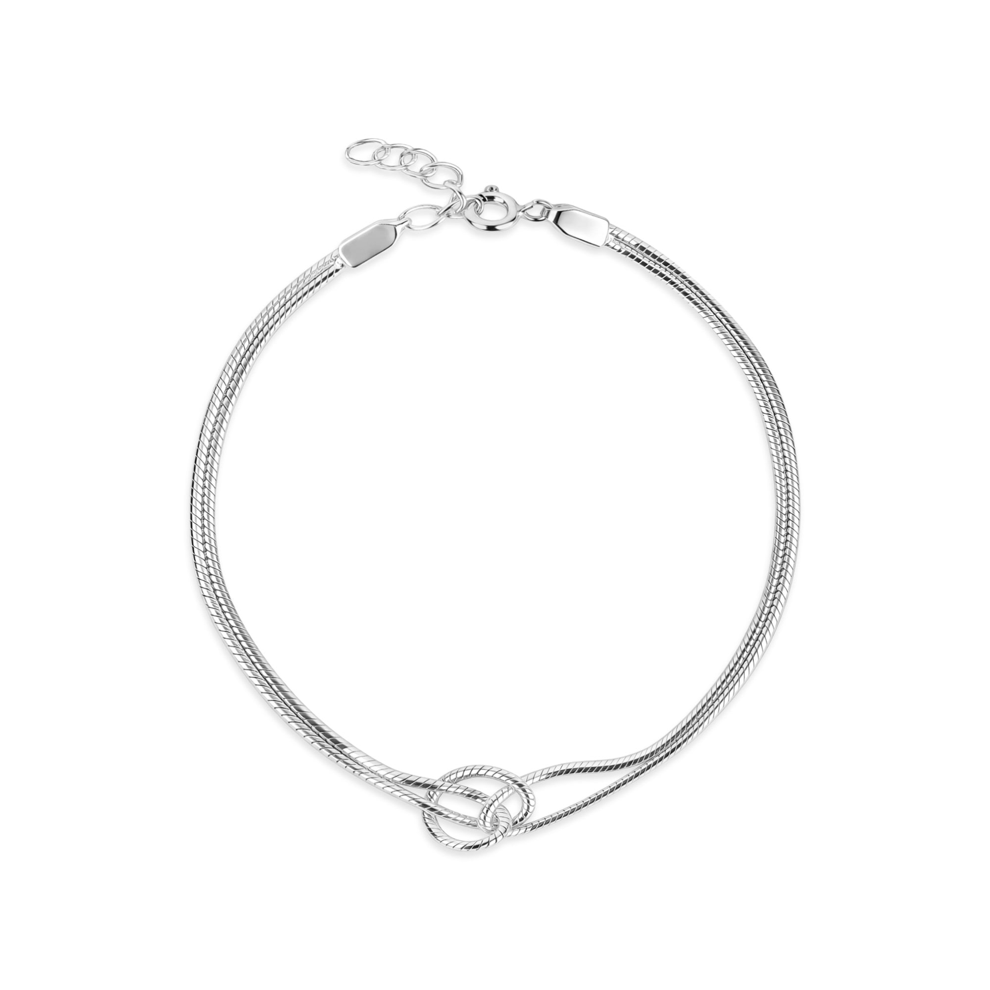 Knotted Infinity Snake Chain Bracelet - Touch925 Silver Jewellery