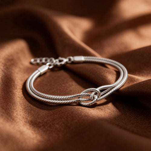 Knotted Infinity Snake Chain Bracelet