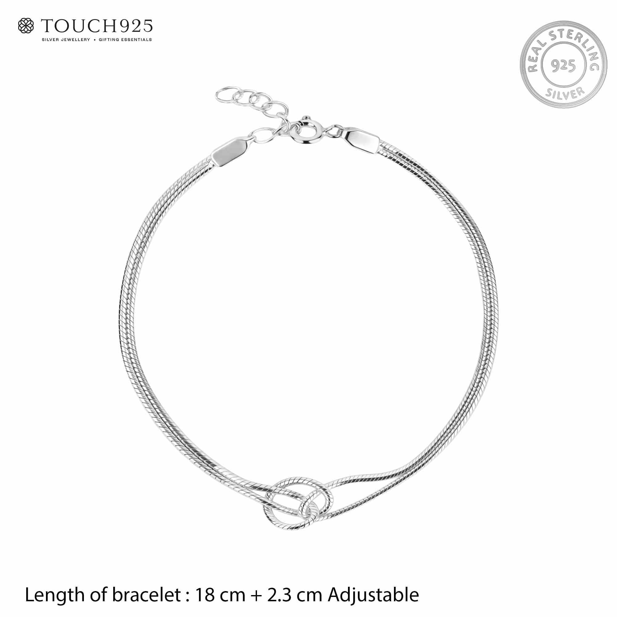 Knotted Infinity Snake Chain Bracelet