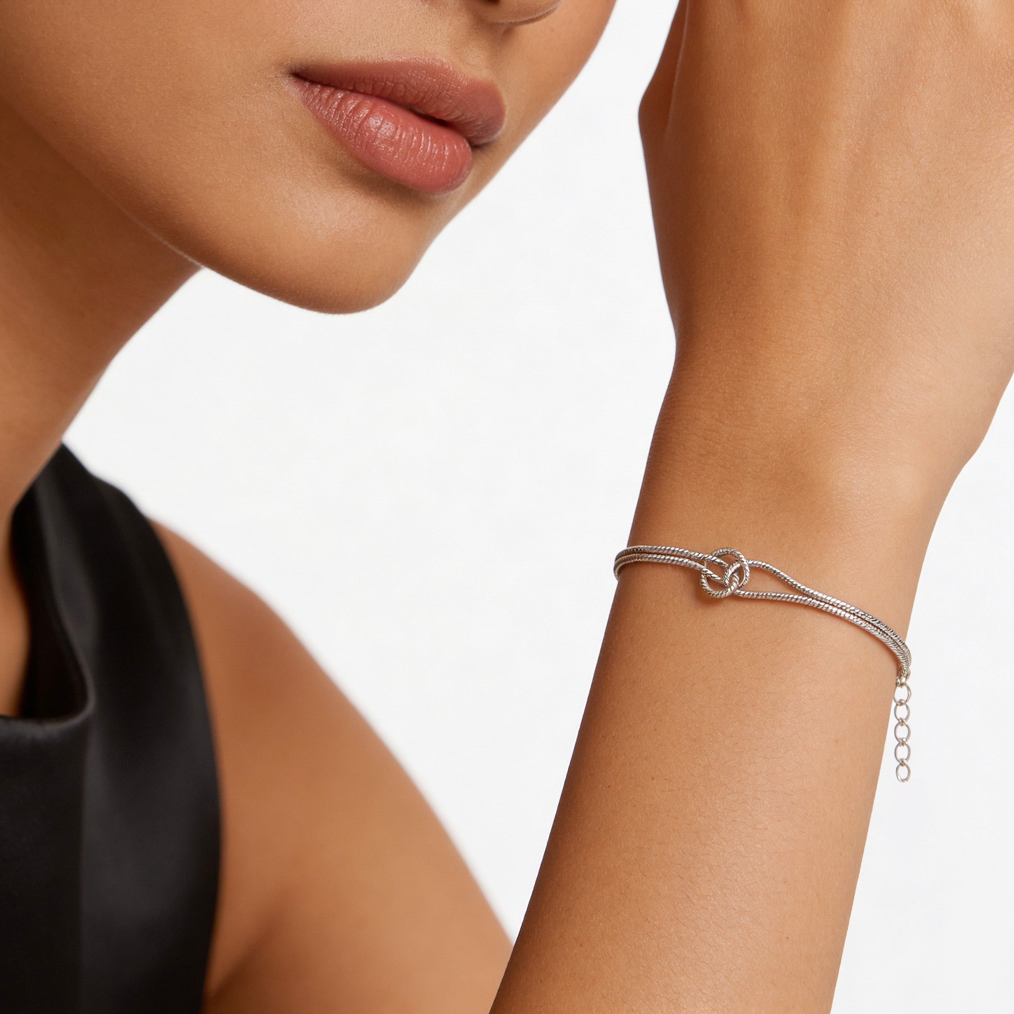 N*e様 【CTHY】HIGH-END SILVER BRACELET ANTI Knotted Infinity Snake Chain Bracelet - Touch925 Silver Jewellery