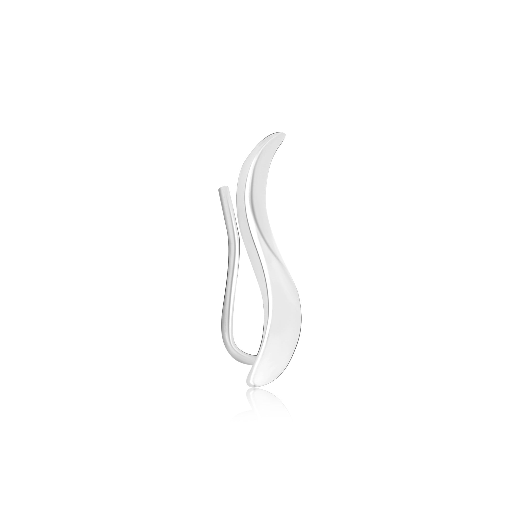 Crescent Wave Silver Earrings