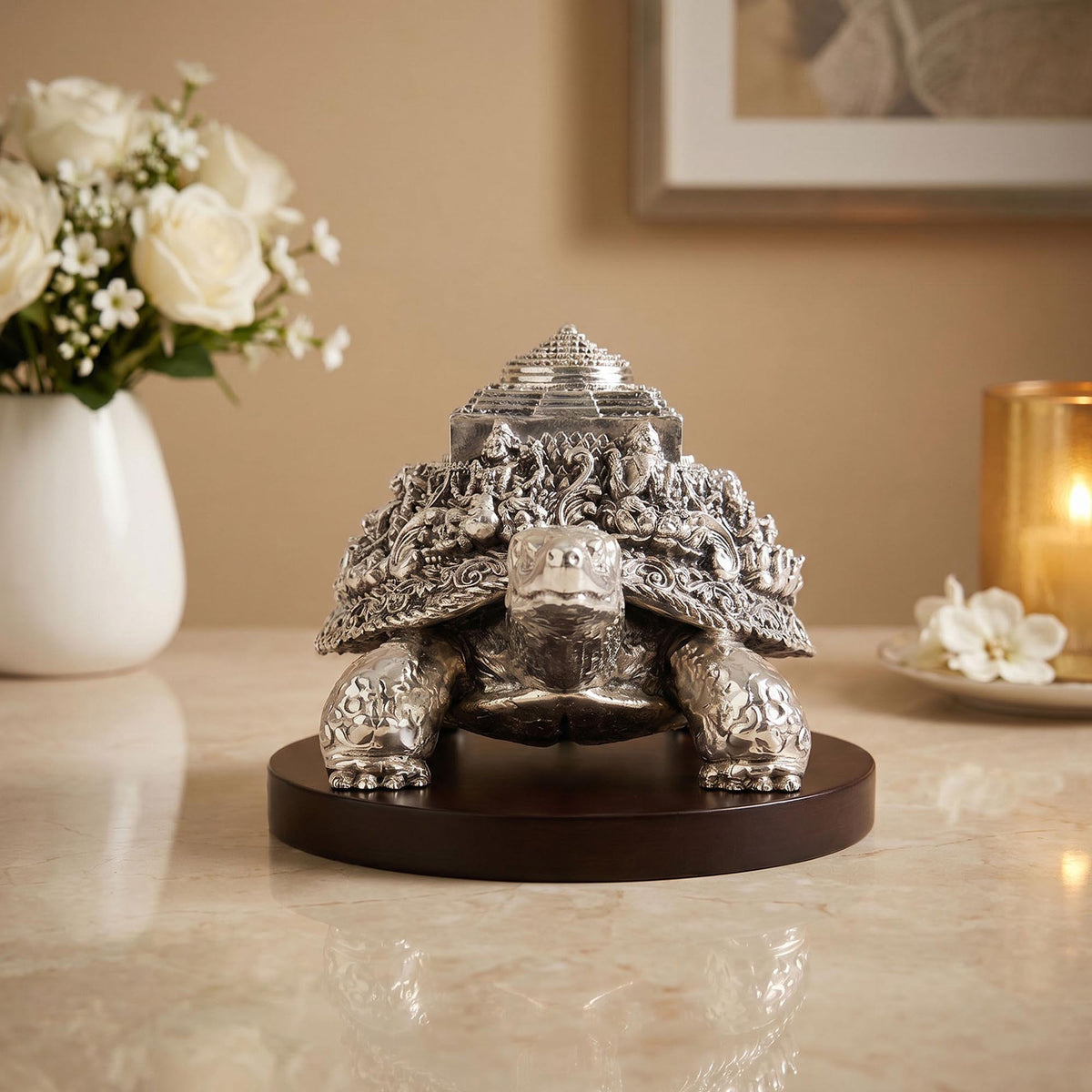 999 Silver Plated Meru Sri Yantra