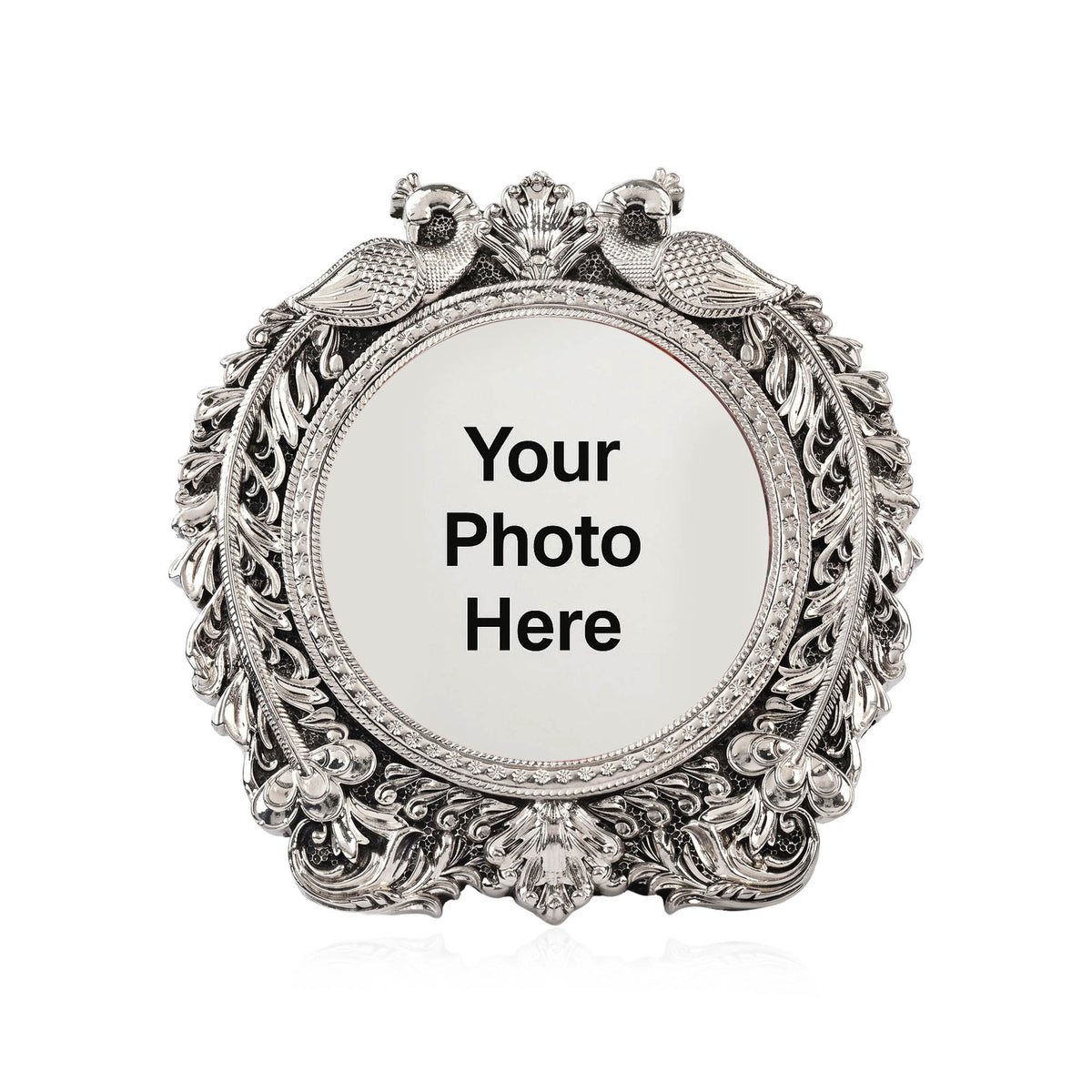 999 Silver Plated Peacock Couple Frame