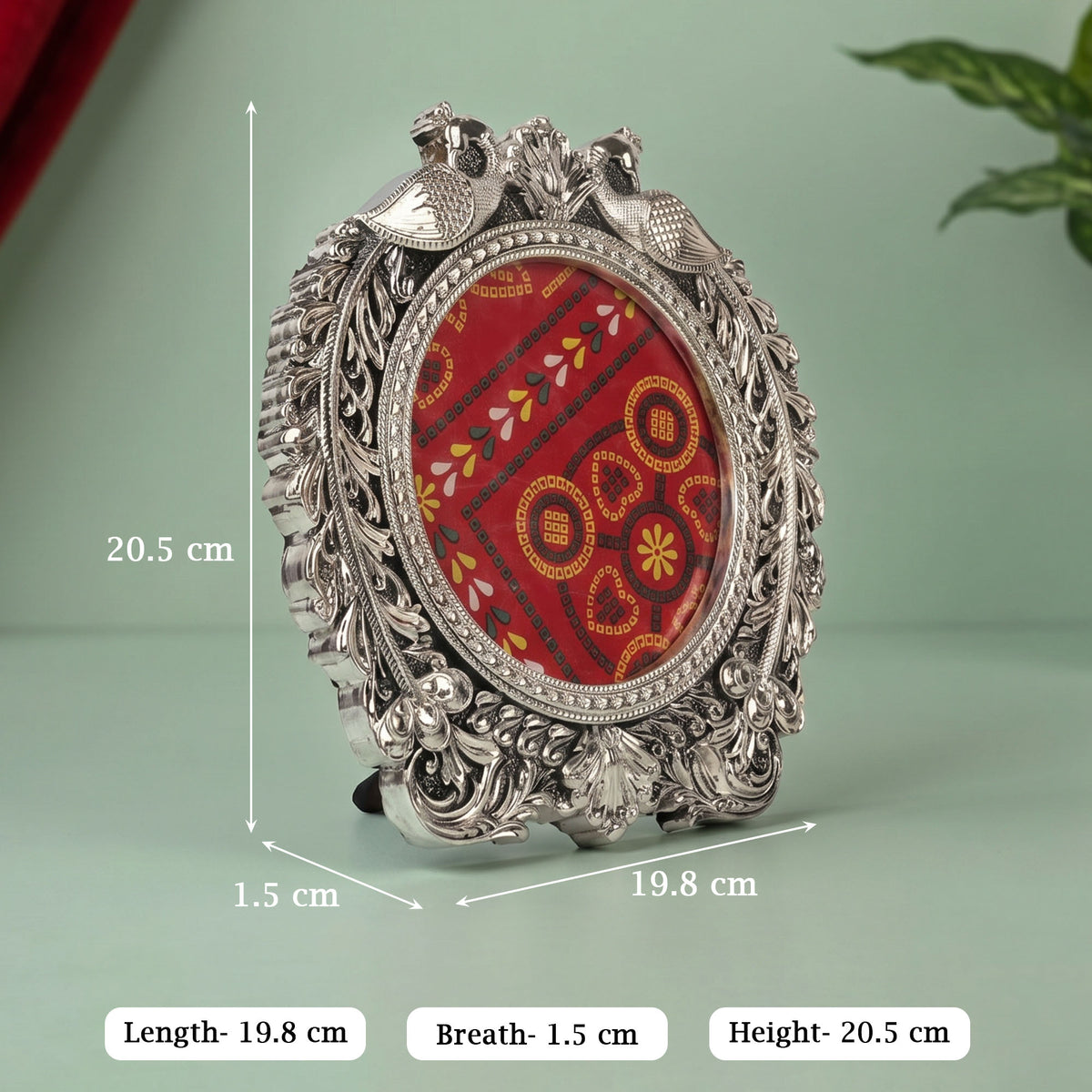 999 Silver Plated Peacock Couple Frame