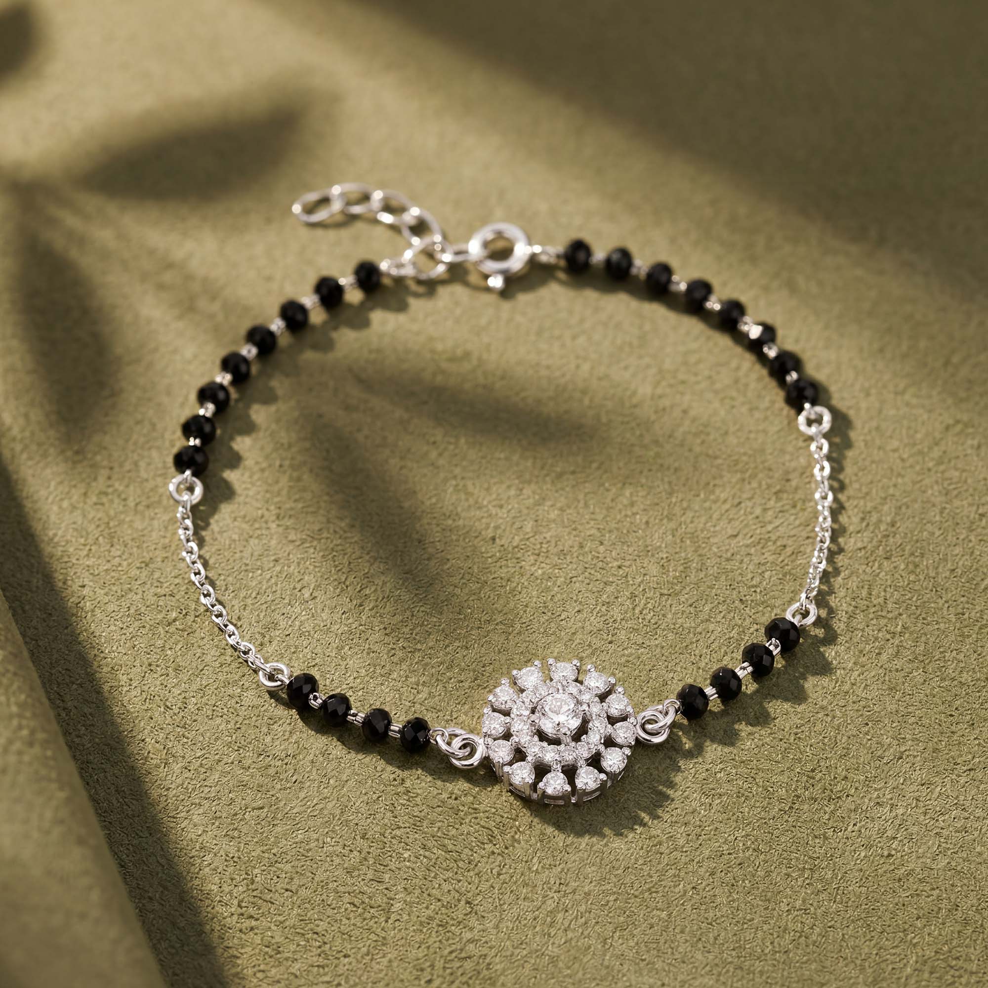 Sunburst Mandala CZ 925 Silver Bracelet
