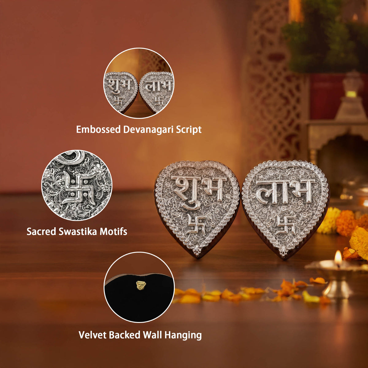 Silver Shubh Labh Wall Hanging