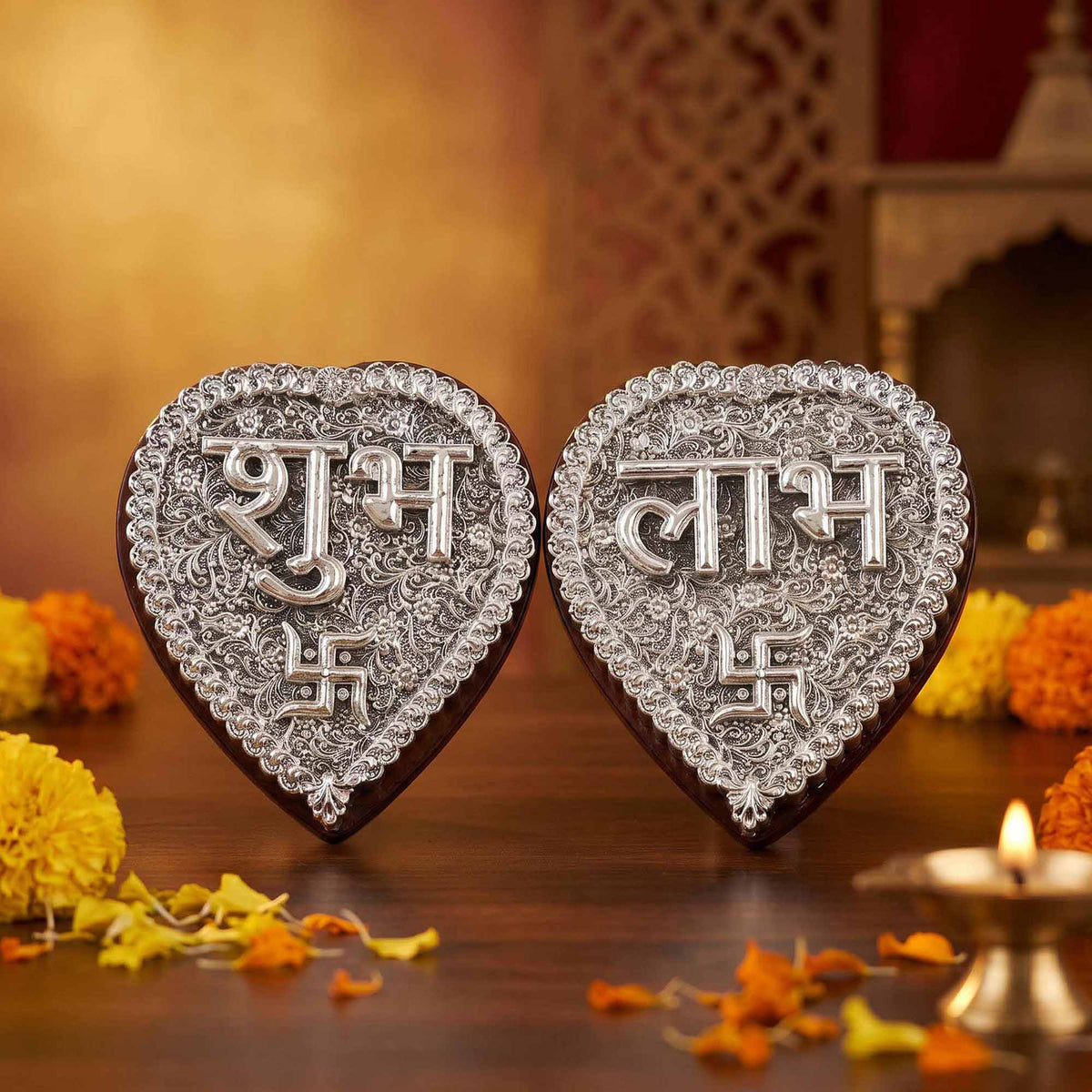 Silver Shubh Labh Wall Hanging