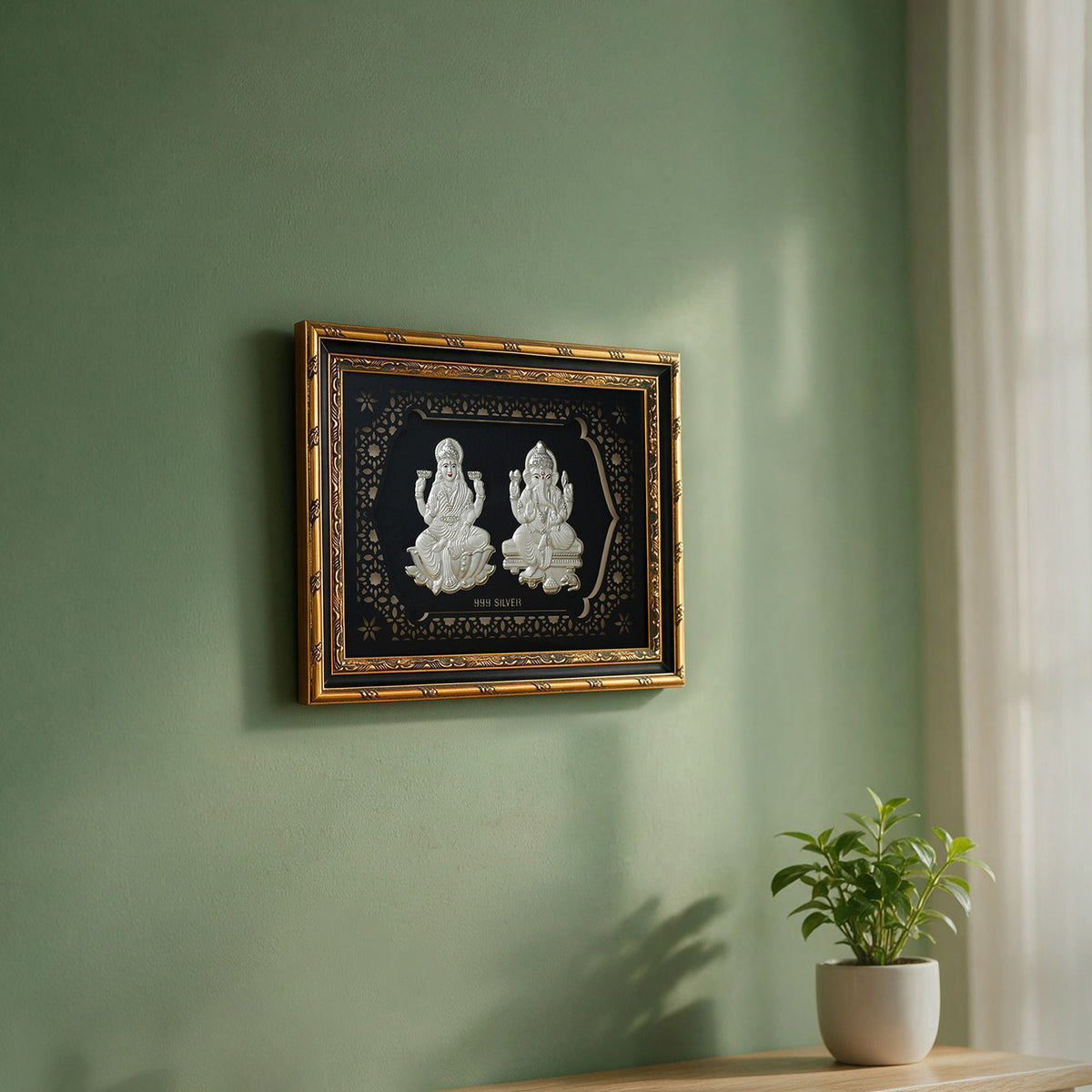 999 Silver Lakshmi Ganesha Frame