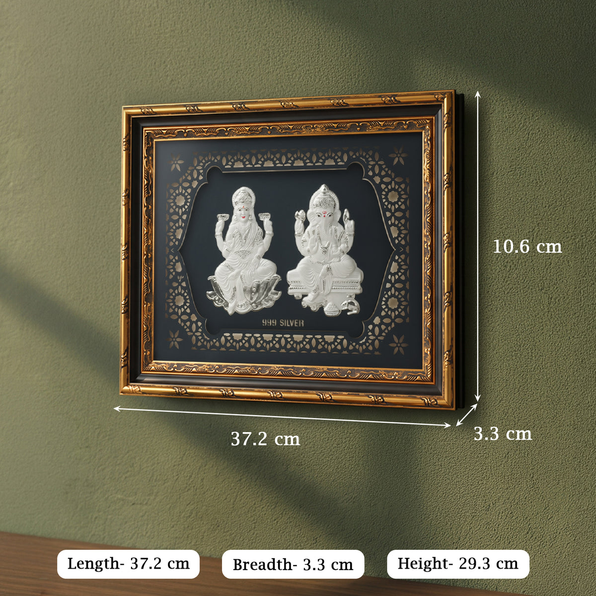 999 Silver Lakshmi Ganesha Frame