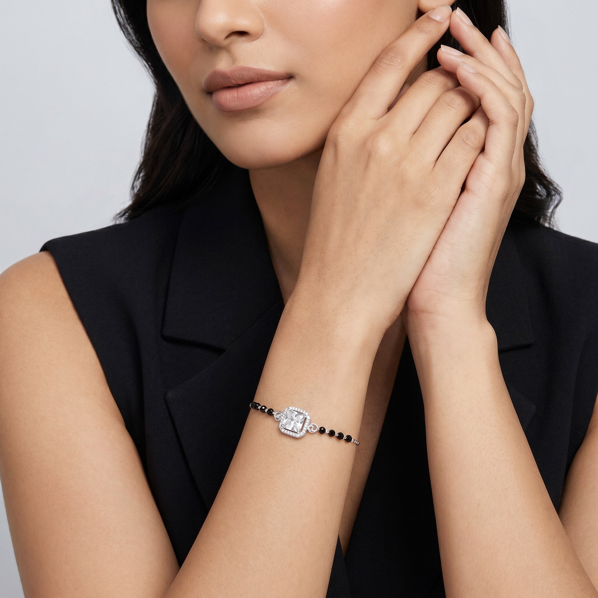 Princess-Cut Halo CZ Bracelet