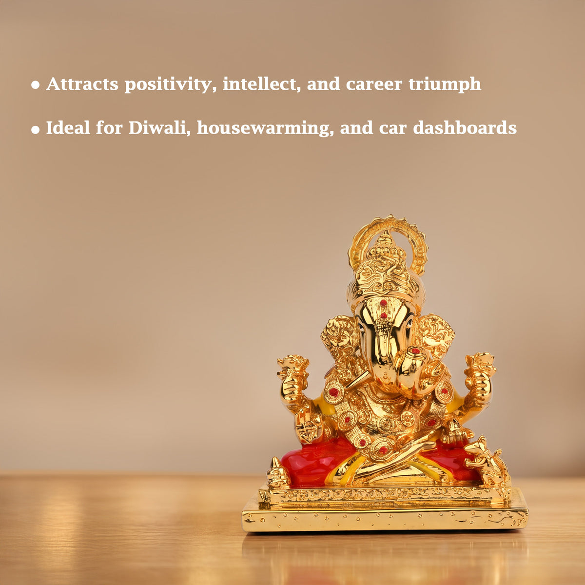 24K Gold Foil Lord Ganesha Idol