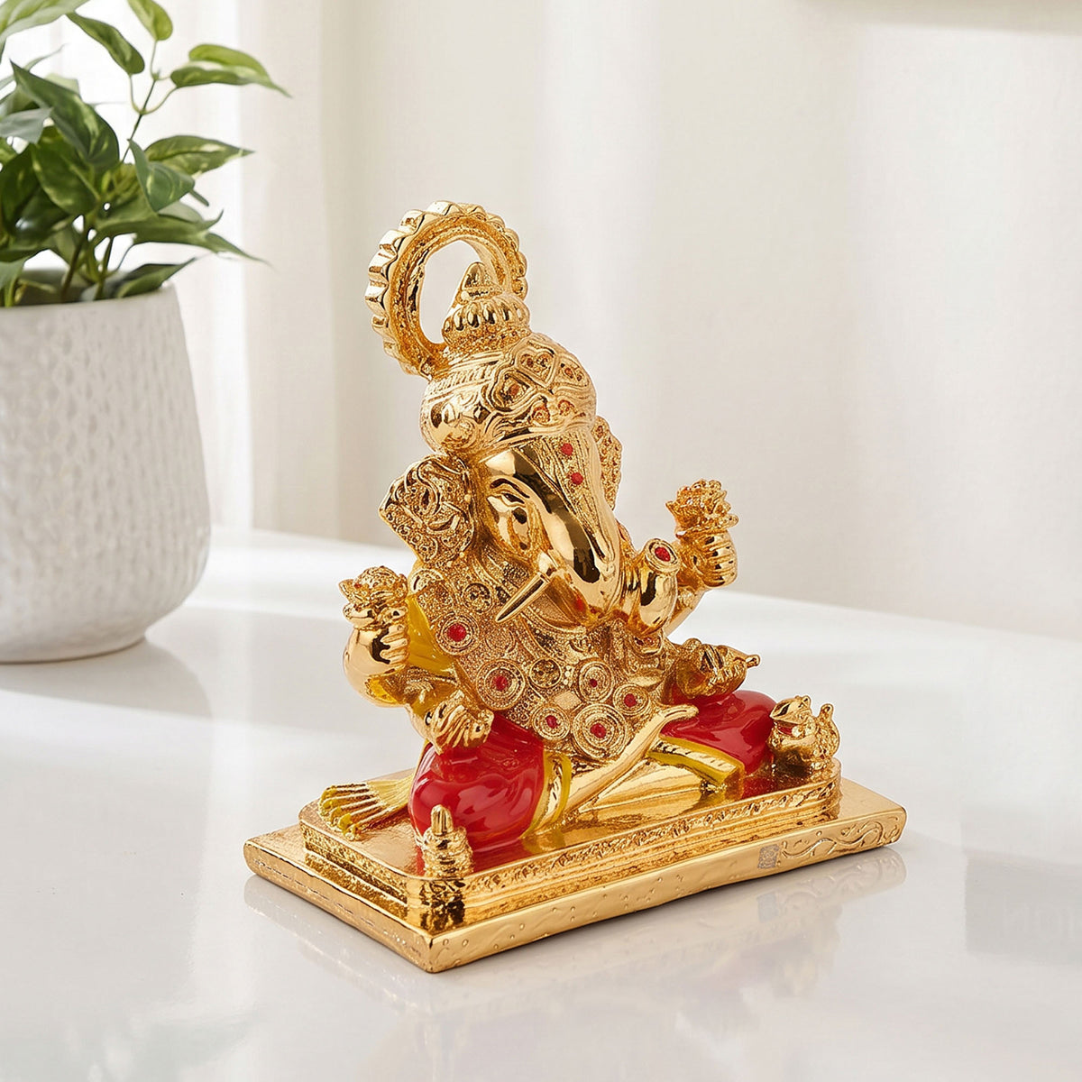 24K Gold Foil Lord Ganesha Idol