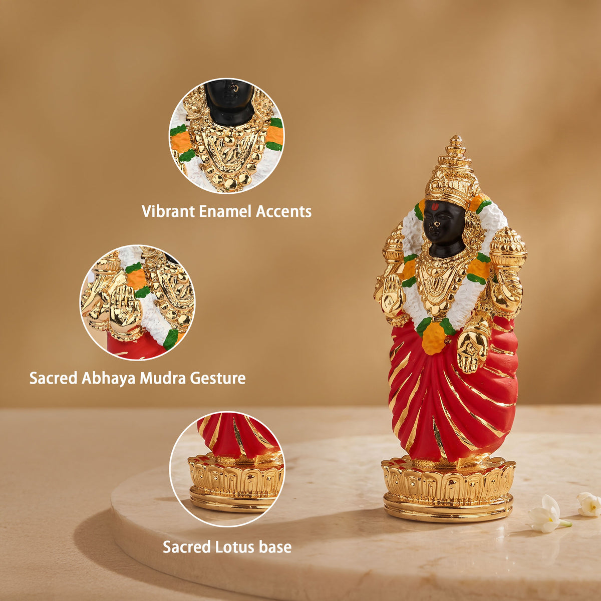 24K Gold Foil Goddess Padmavati Idol