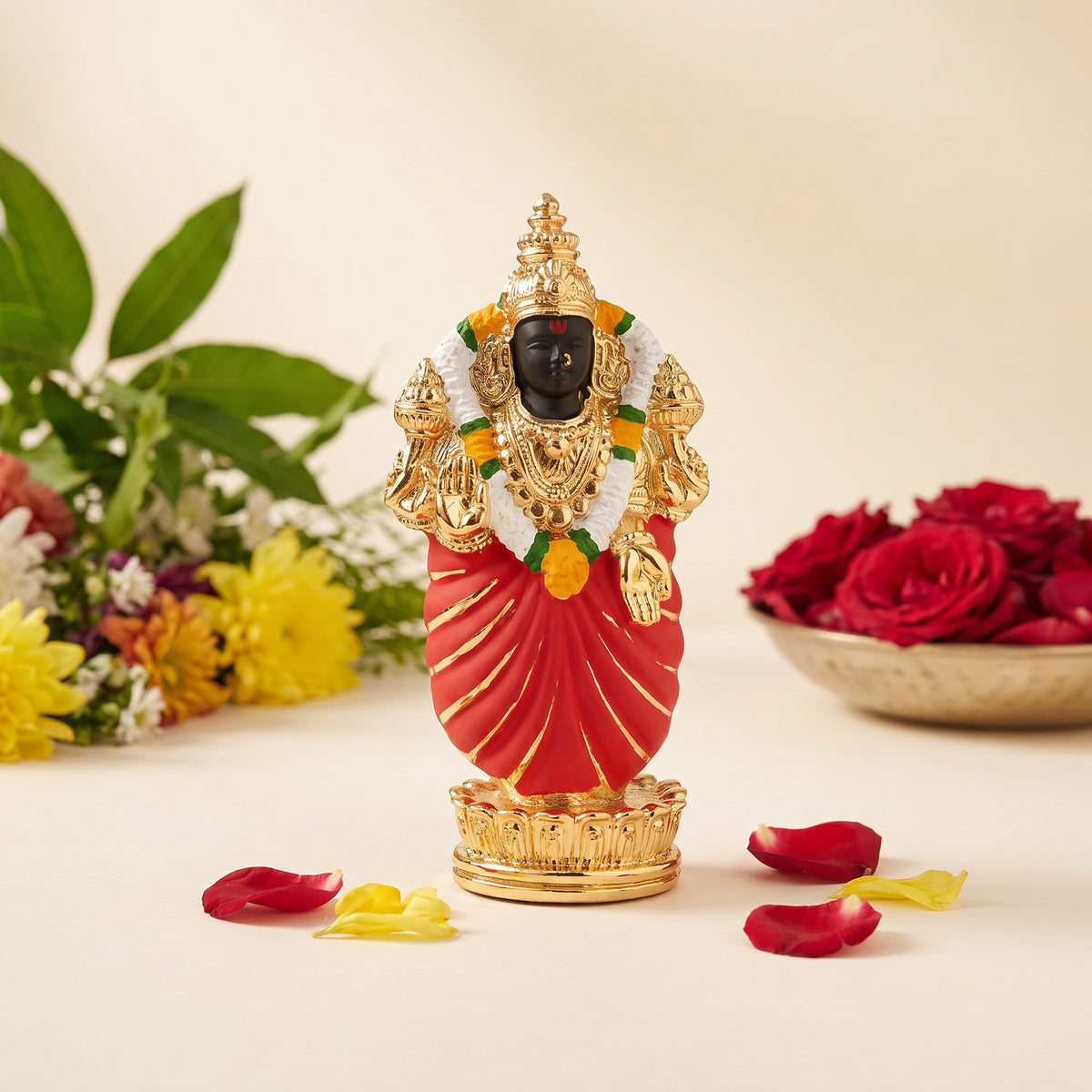 24K Gold Foil Goddess Padmavati Idol