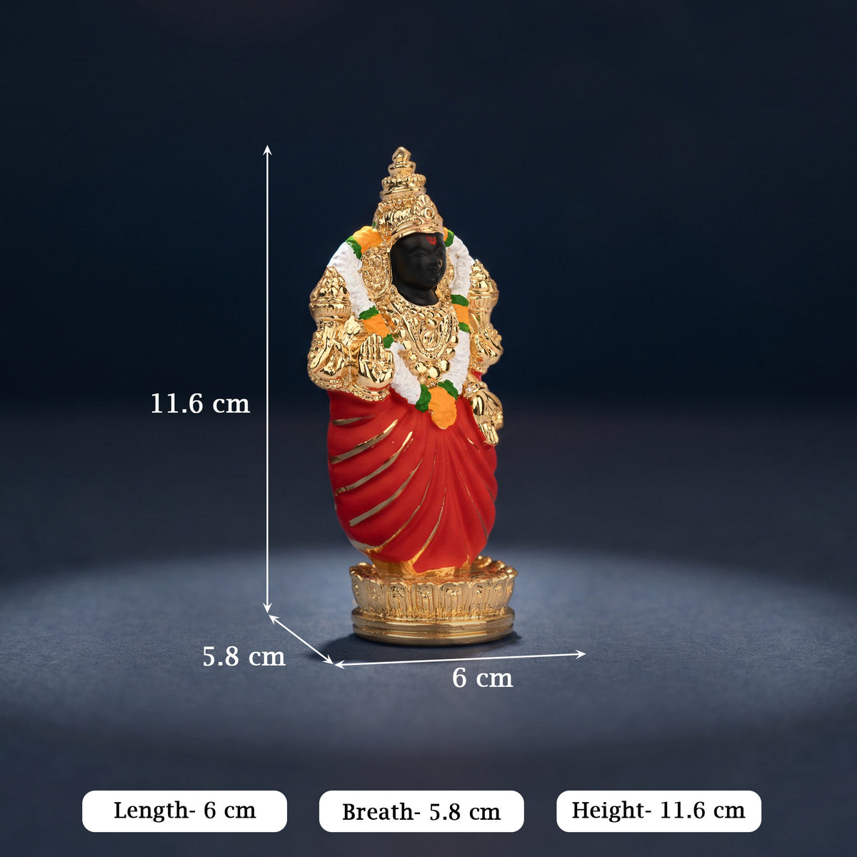 24K Gold Foil Goddess Padmavati Idol