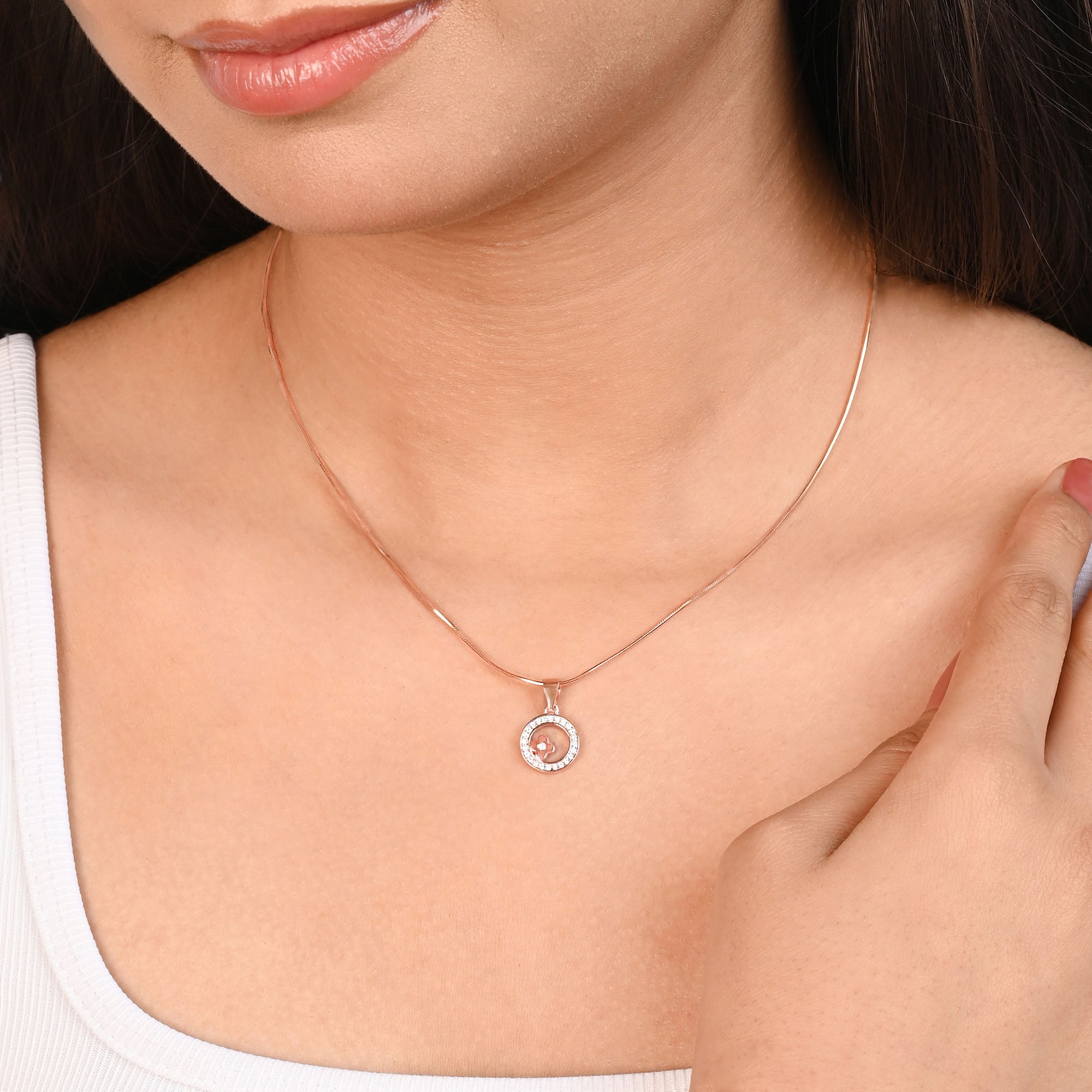 Clover Orbit Silver Pendant