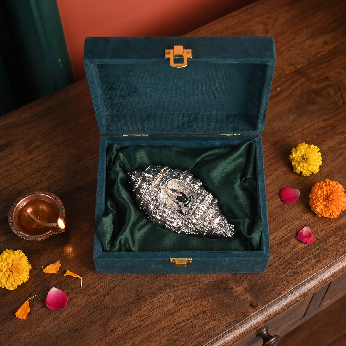 Silver Plated Balaji Shankh