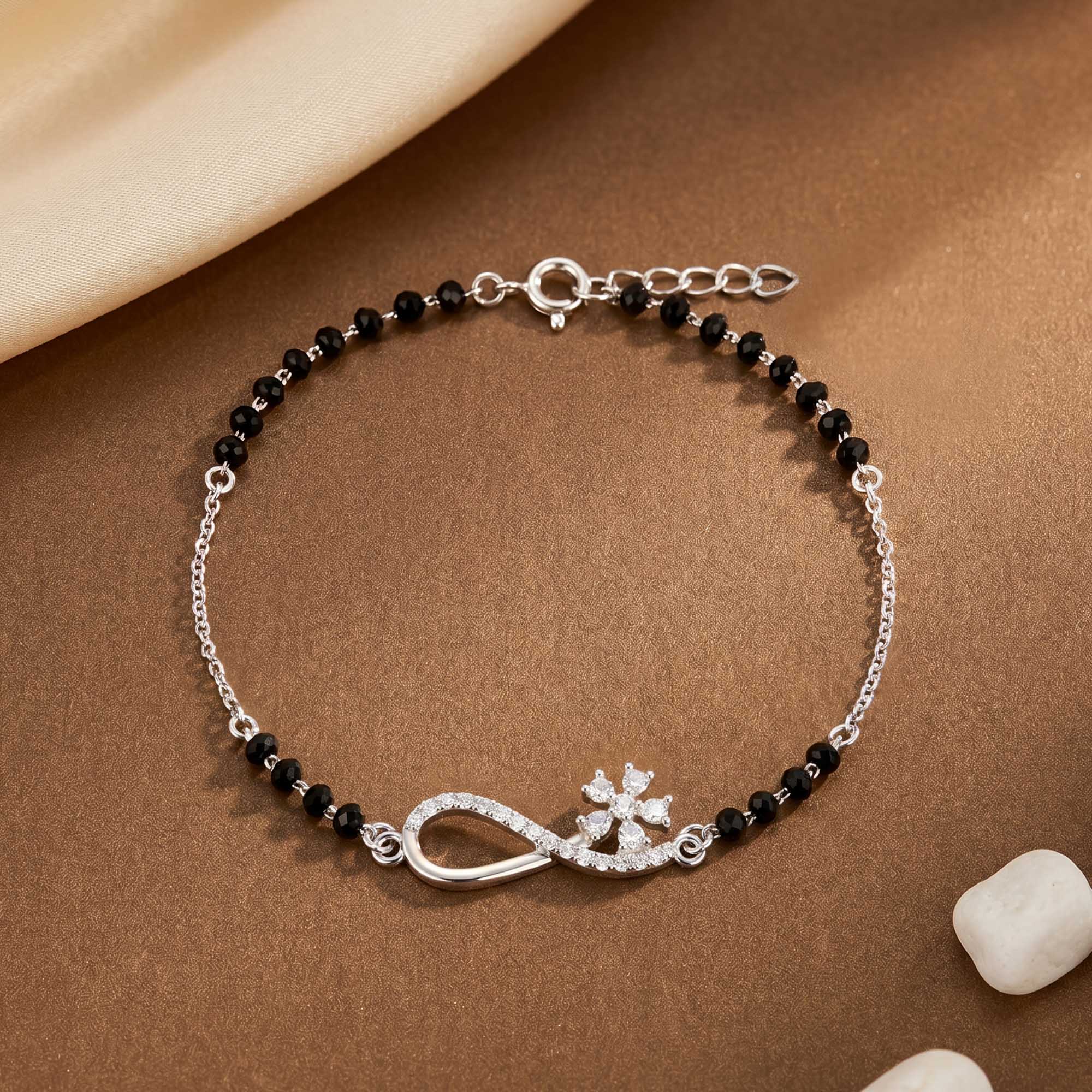 Floral Infinity CZ Bracelet