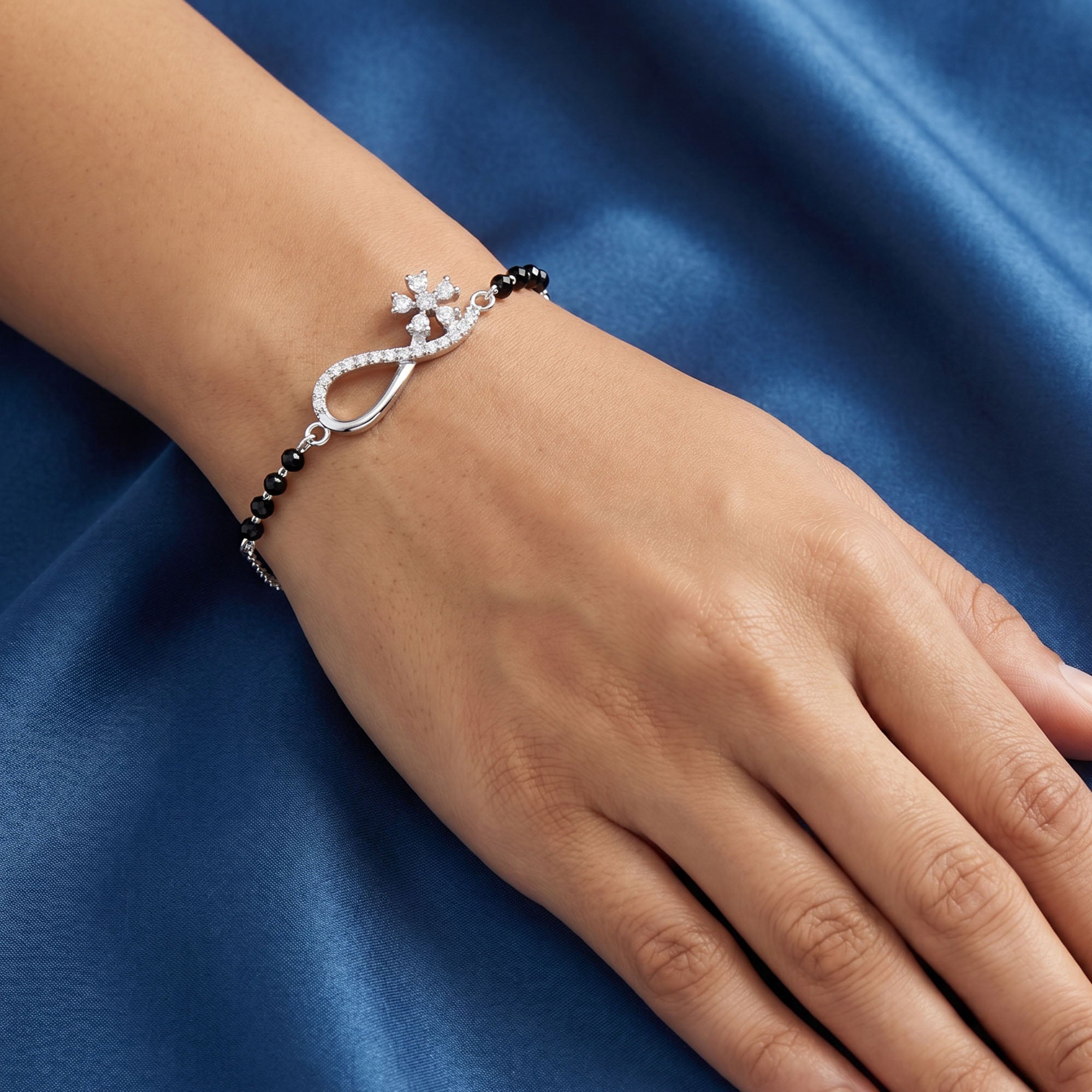 Floral Infinity CZ Bracelet