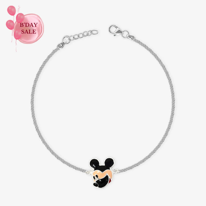 Mickey Mouse Face Silver Rakhi - Touch925