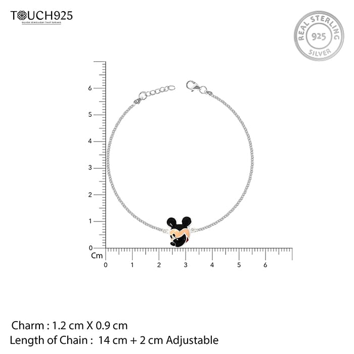 Mickey Mouse Face Silver Rakhi
