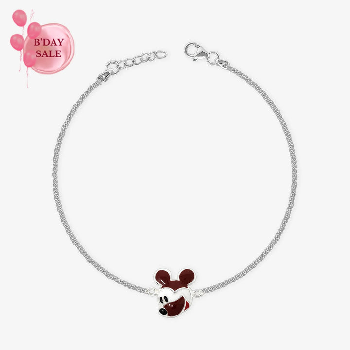 Mickey Face Silver Rakhi - Touch925