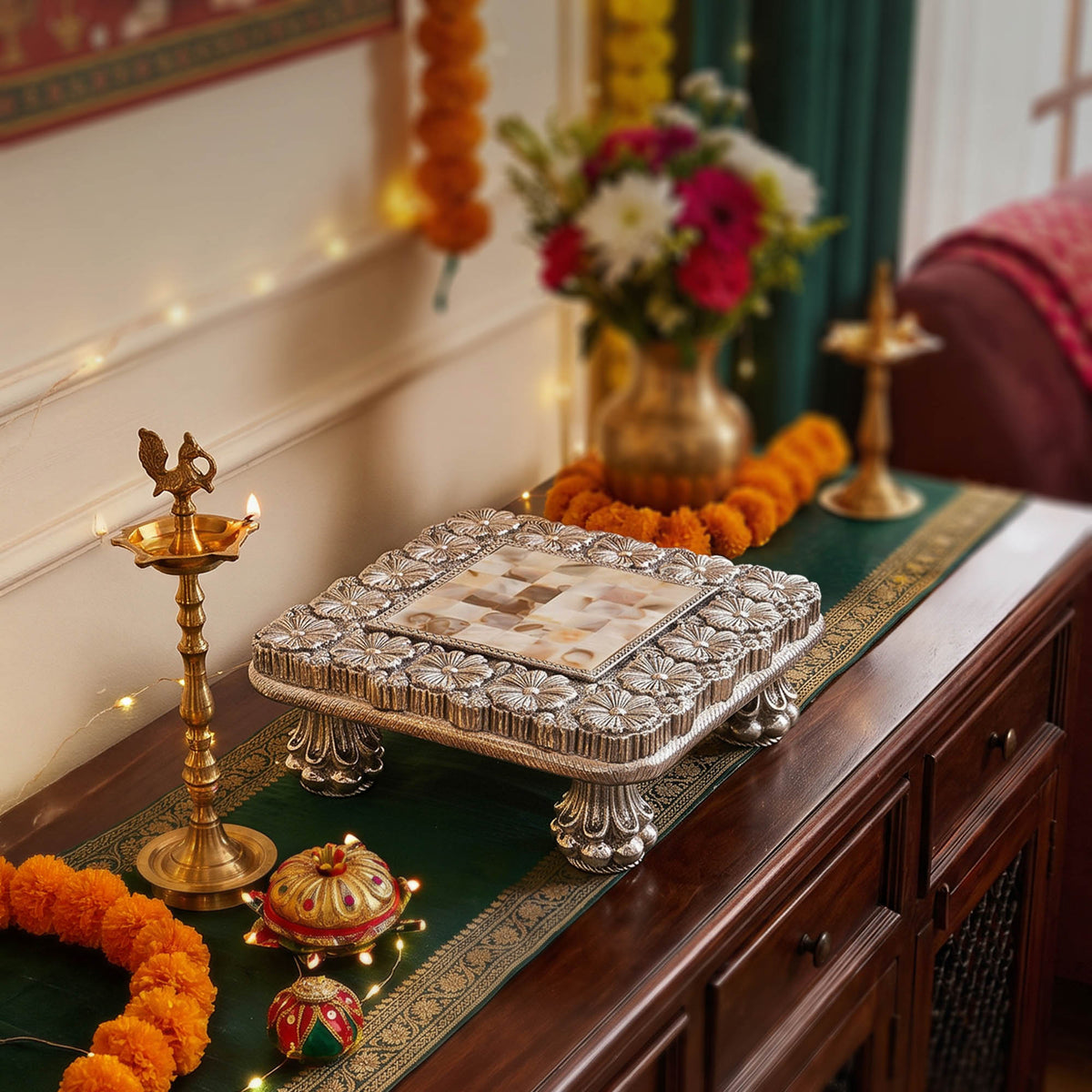 Floral Square Chowki