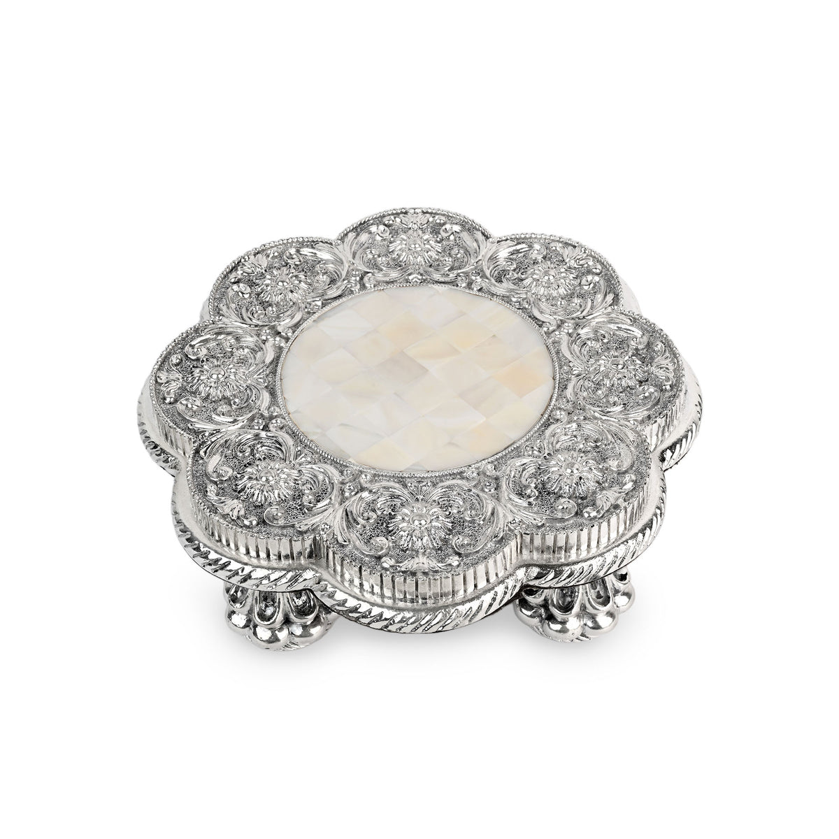 Silver Floral Chowki