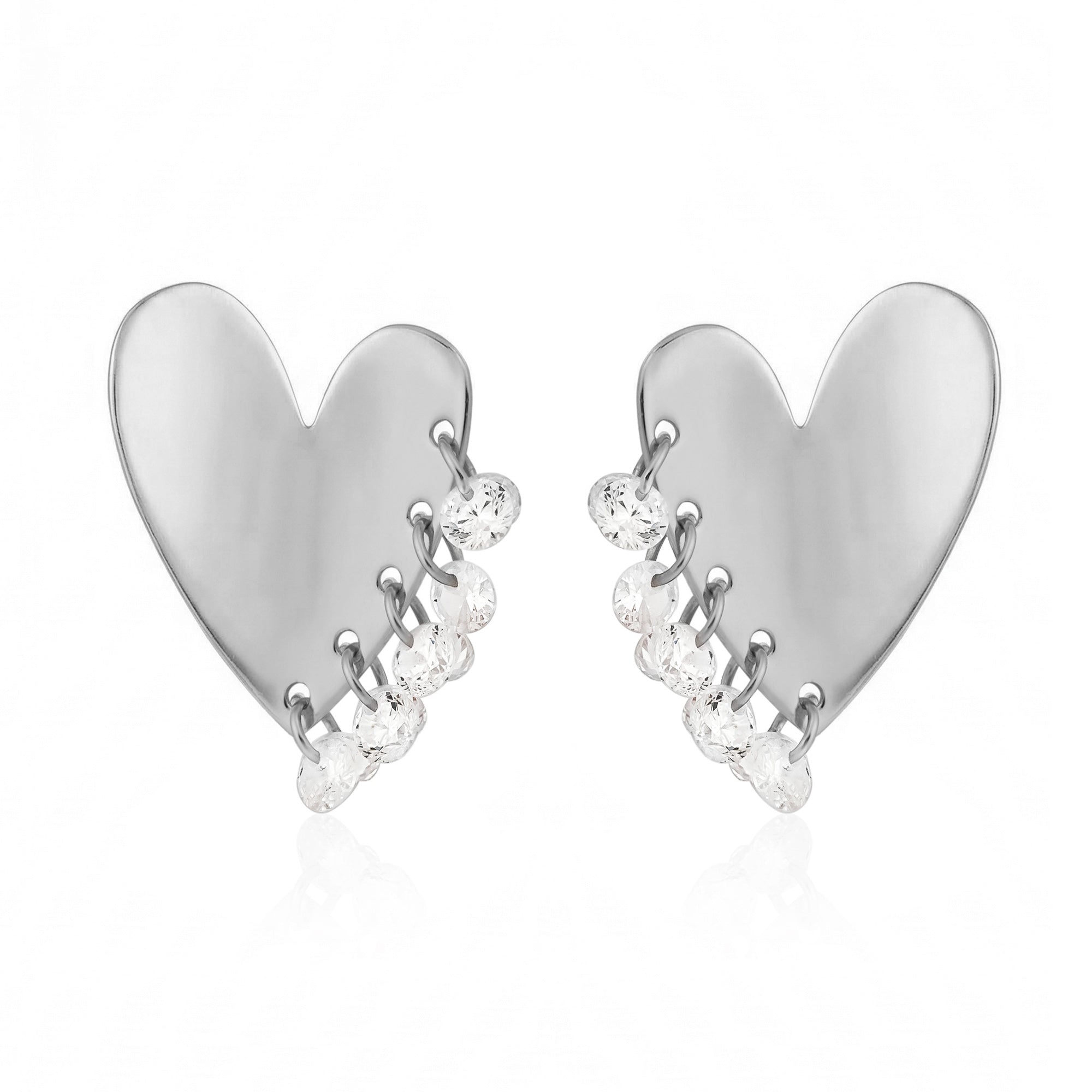 Dangling Stone Heart Studs