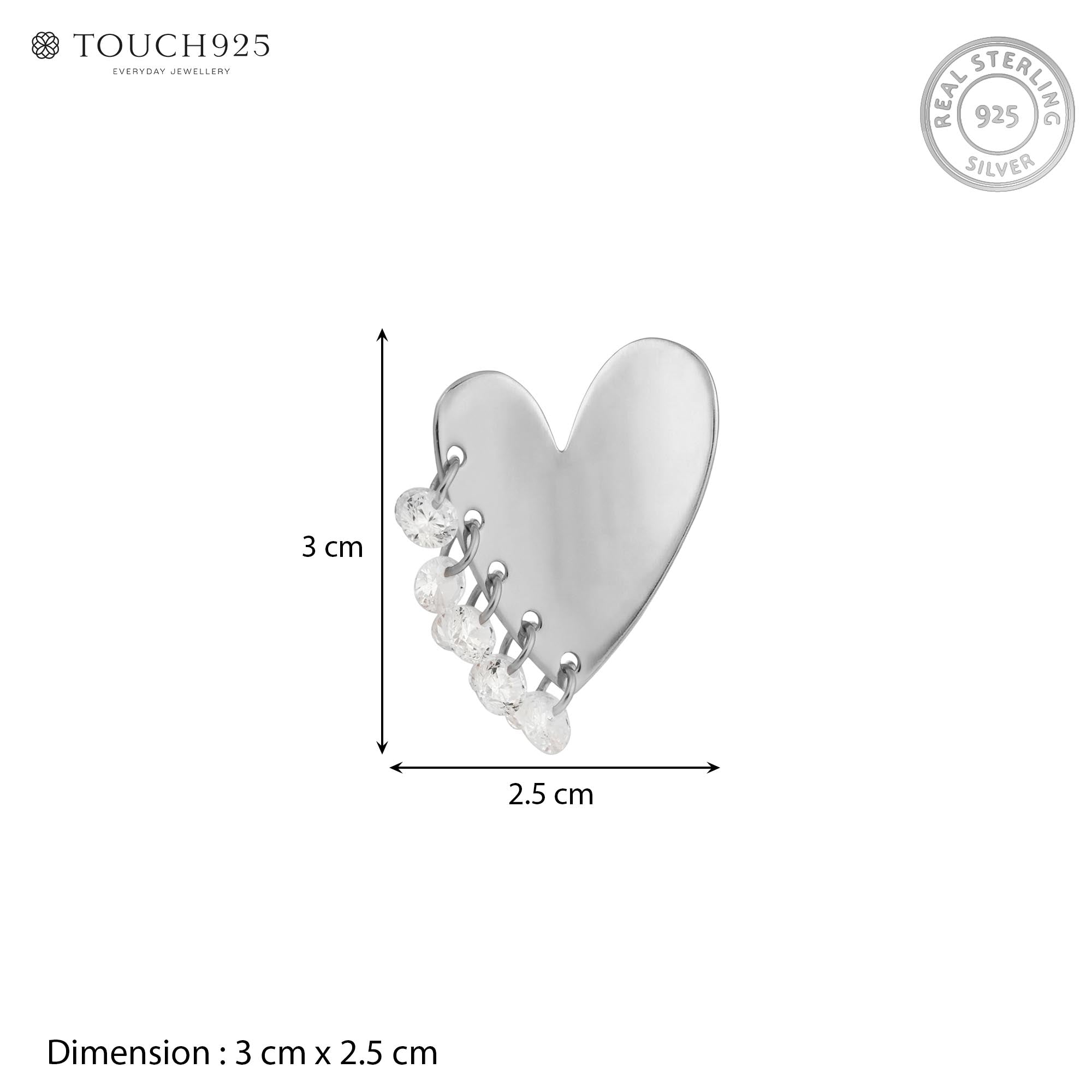 Dangling Stone Heart Studs