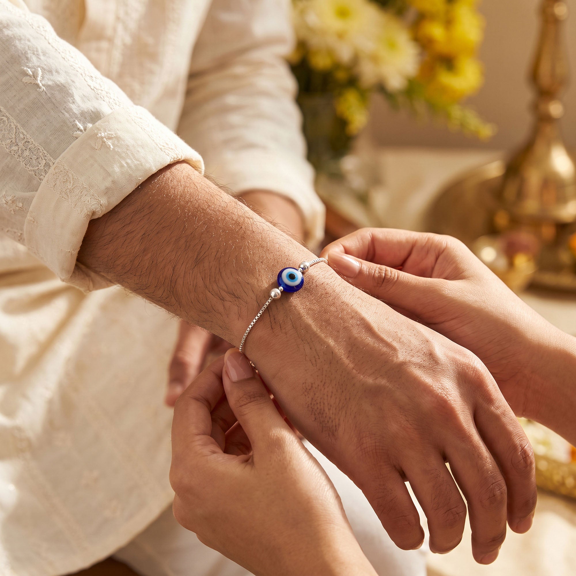 Chandi Evil Eye Bead Rakhi