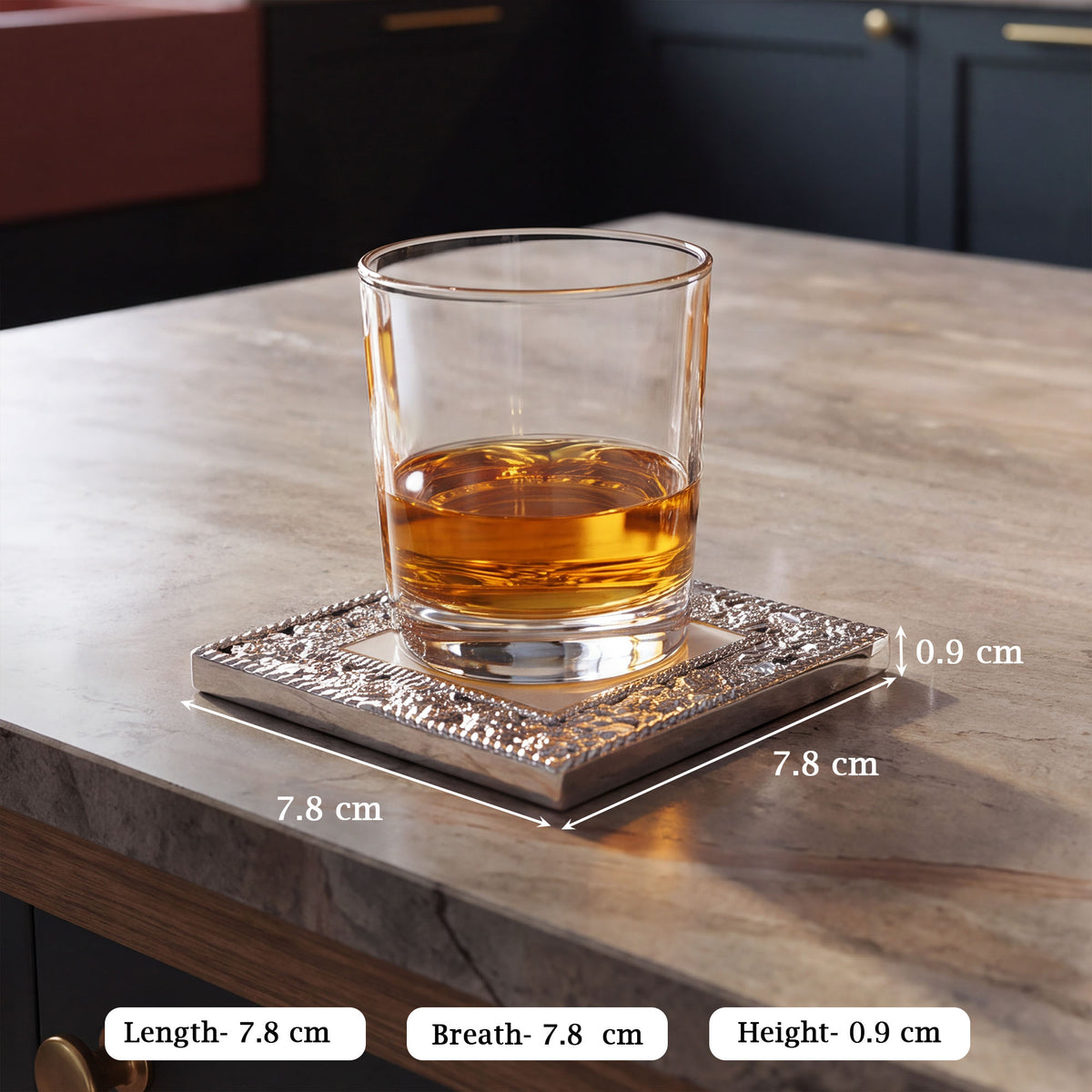 Silver Floral Coasters Set