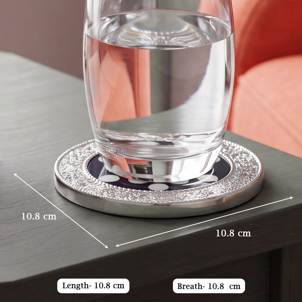 Silver Blue Floral Coasters