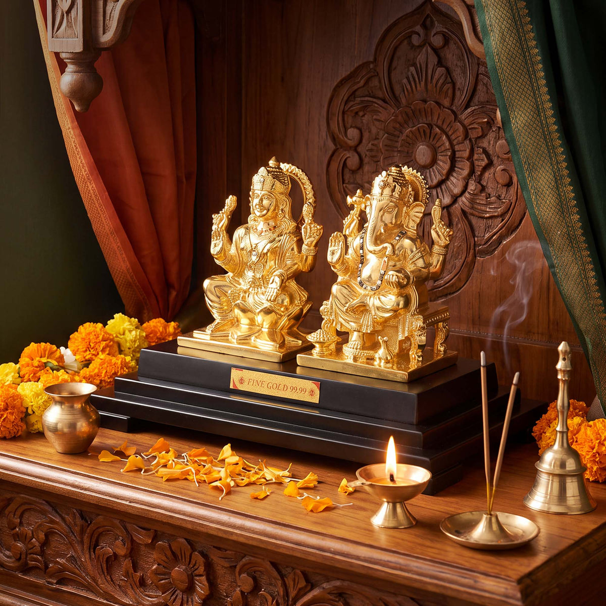 Gold Foiled Laxmi Ganesha