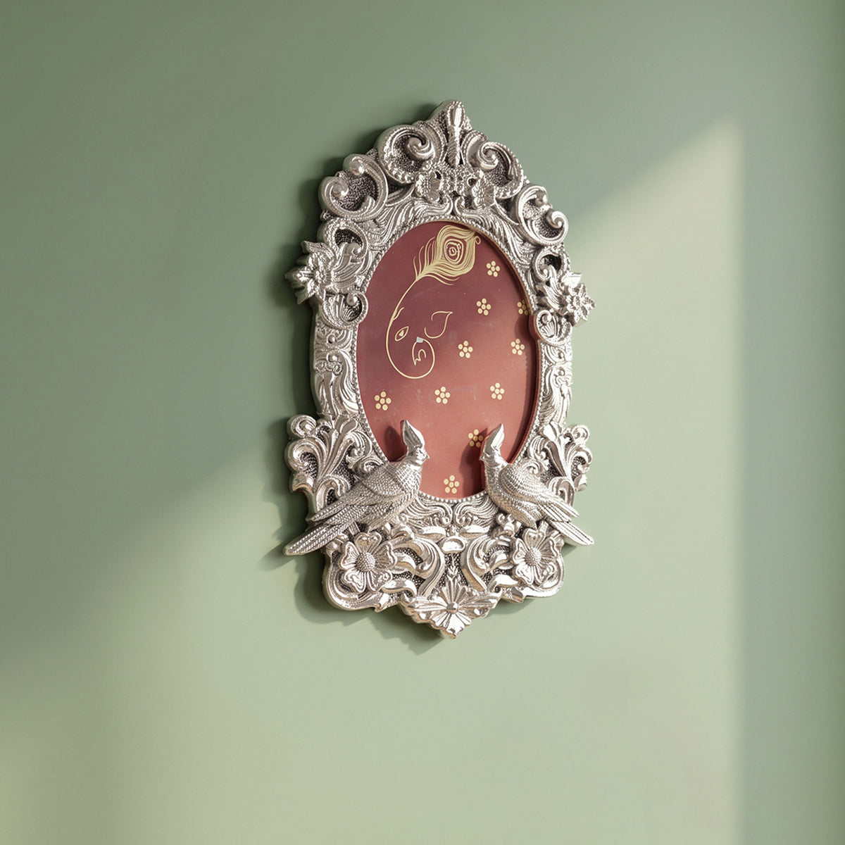 Silver Oval Bird Photo Frame
