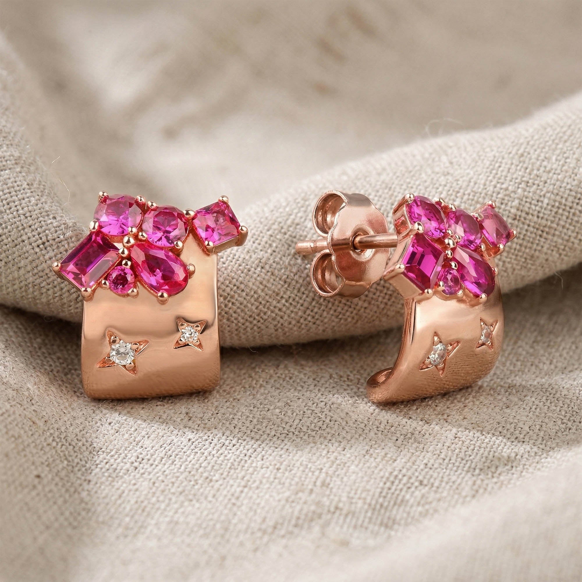 Rose Gold Floral Studs
