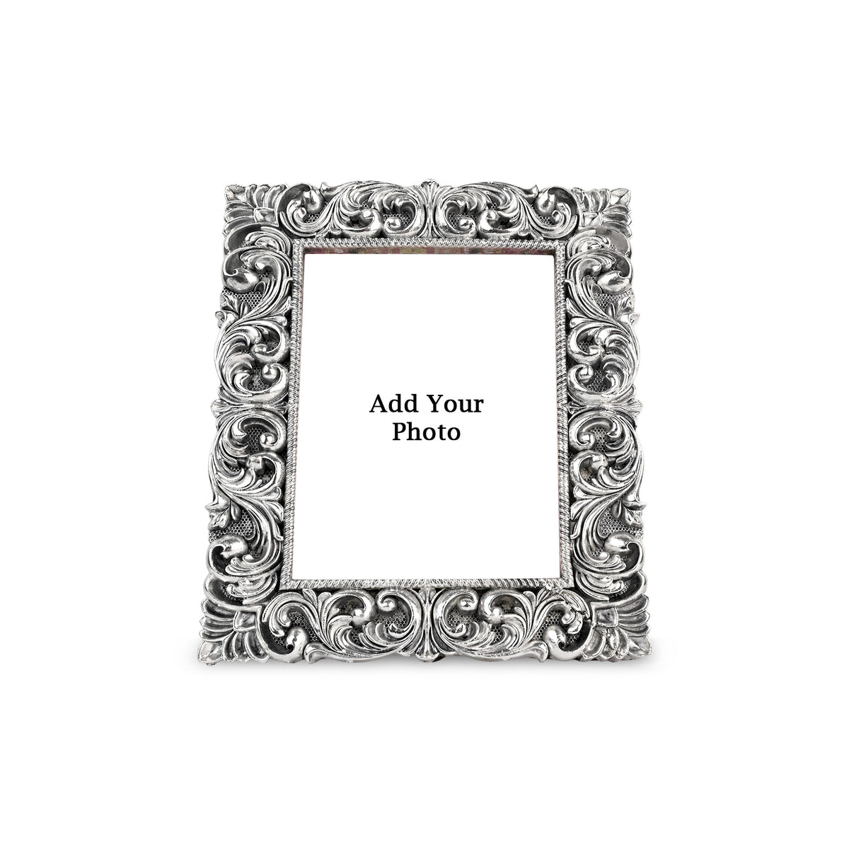 Silver Floral Rectangle Frame