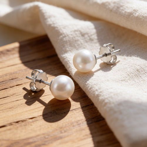 Mini Classic Freshwater Pearl Silver Studs