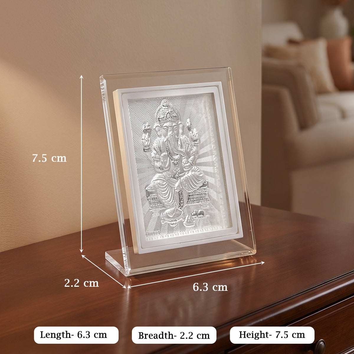 Pure 999 Silver Ganesha Frame